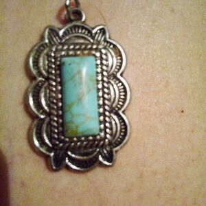 Genuine Turquoise and Silver pendant